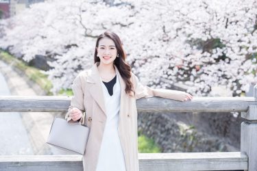 ミス・ワールド2020日本代表に選ばれた山口佳南さんと金沢の桜とひがし茶屋街を撮影してきました